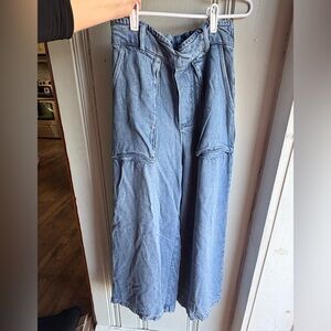 Women’s YFB Young Fabulous & Broke Stylish Blue Wide-Leg Pull On Pants